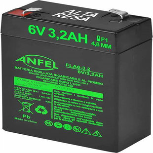 ANFEL蓄电池FLA6 6V3.2AH免维护可充电铅酸电池 3.2