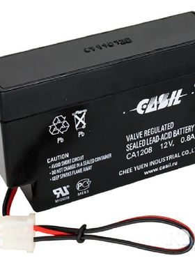 CASIL蓄电池 CA1208 12V0.8AH 精密仪器医疗设备免维护充电电池