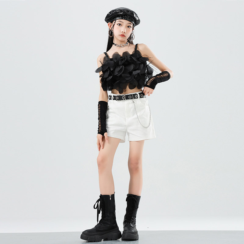 女童2025t台高端模特时髦走秀演出服 时尚个性套装潮服爵士舞服装