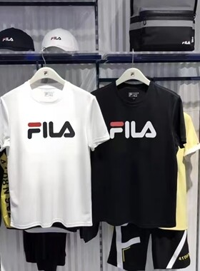 fila速干短袖T恤男女情侣款2026新款宽松休闲运动上衣潮