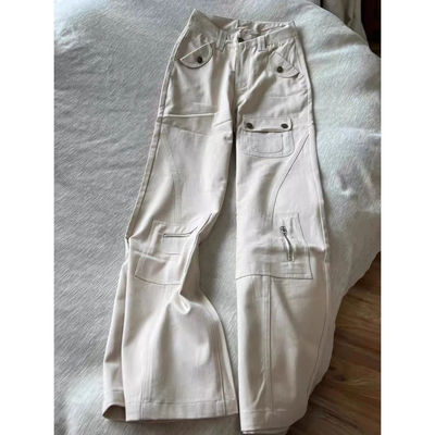 美式辣妹多口袋工装微喇叭牛仔裤