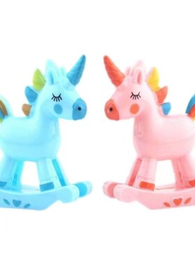 包邮摇摇马蛋糕装饰摆件烘焙配件粉色可爱小马儿童独角兽生日插件