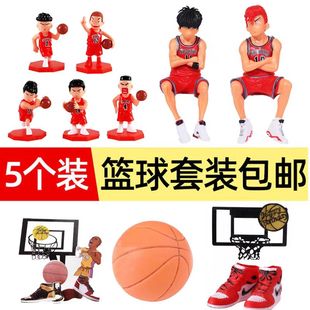 网红篮球小子蛋糕装饰摆件球鞋篮筐男孩儿童运动风生日烘焙插件