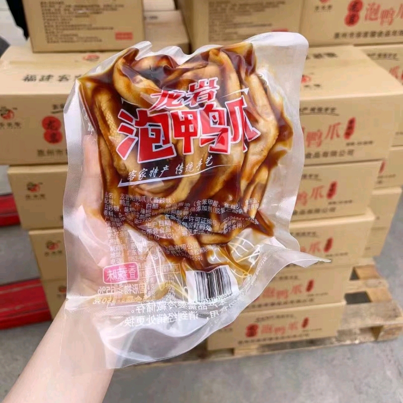 客家馨龙岩泡鸭爪香辣味网红爆品奶茶店同款休闲零食冷藏真空包装