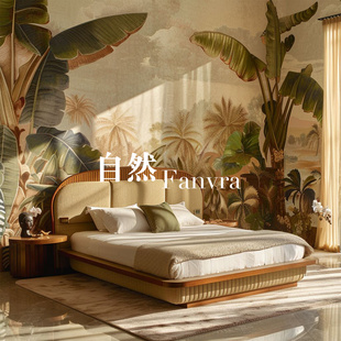 自然 美式自然风实木床 小户型主卧双人床 卧室1.8米床 原木家具