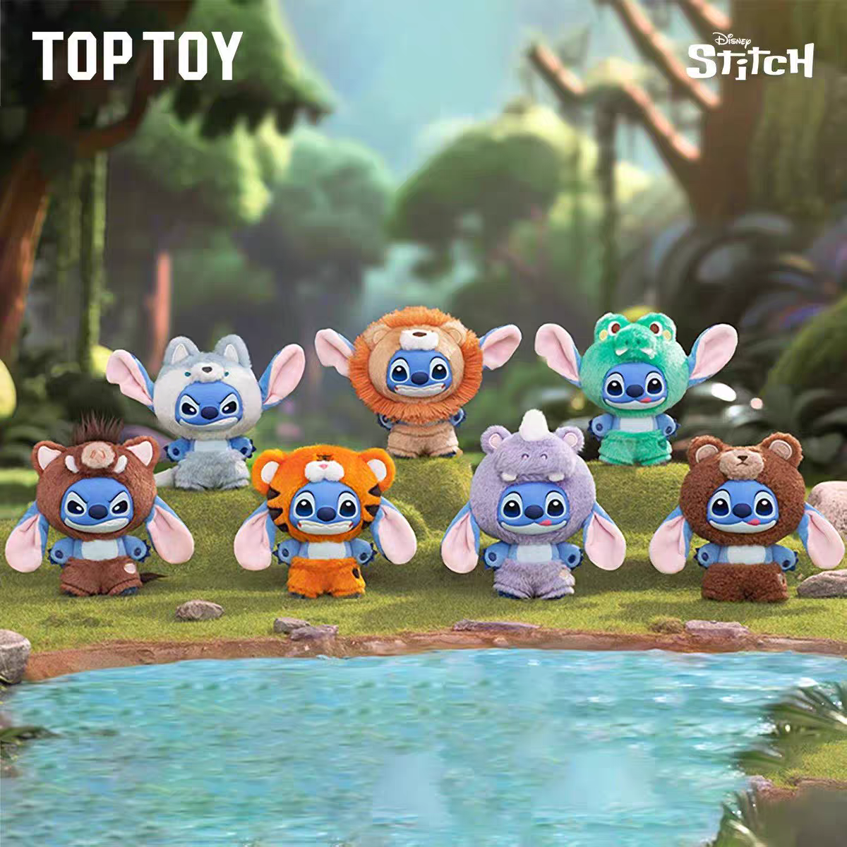 【确认款】正品迪士尼TOPTOY史迪奇玩偶公仔野性动物盲盒包包挂件