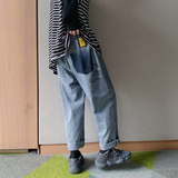 2020高品质潮流复古做旧印花老爹男女直筒裤XZ402-2P55控68，男装牛仔裤，星座402-2