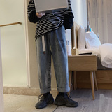 2020高品质潮流复古做旧印花老爹男女直筒裤XZ402-2P55控68，男装牛仔裤，星座402-2