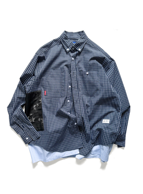 WINDERFLIES 25SS/复古格子衬衫男宽松休闲长袖衬衣外套