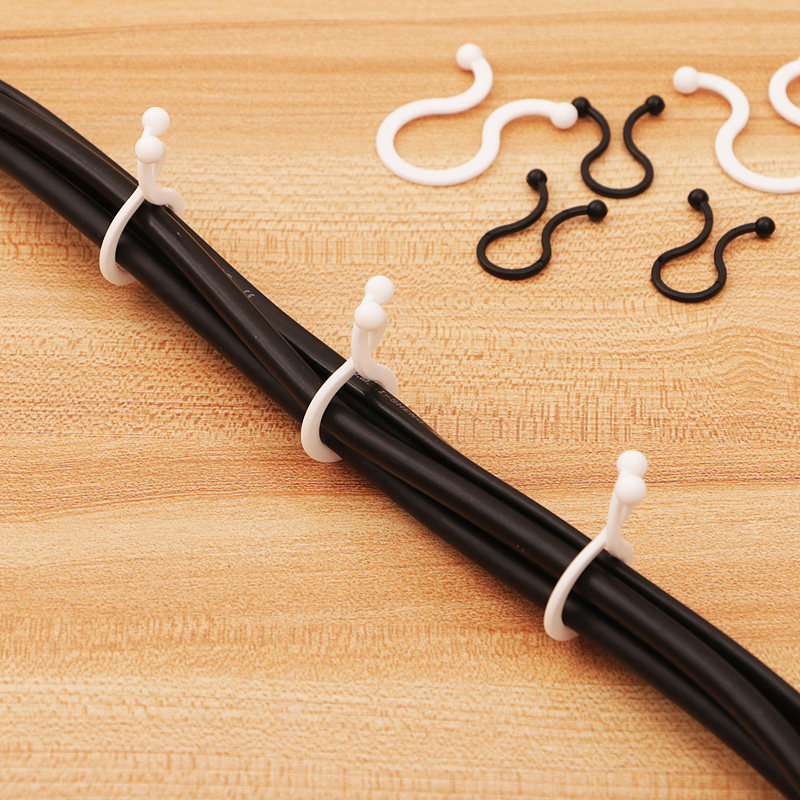 日本km电线整理固定夹捆线扣束线扣绑线带束线器理线器弯曲绑线器