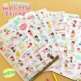 日韩文具 Ponybrown 小女孩贴纸组 日记伴侣 纸质工艺品九