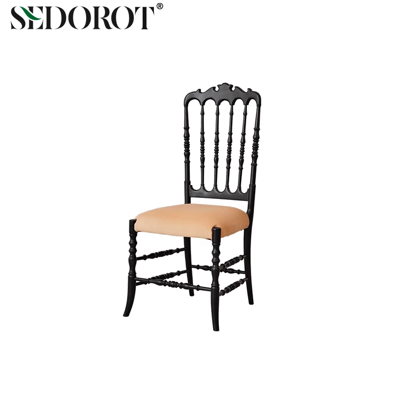 法式实木餐椅软包靠背