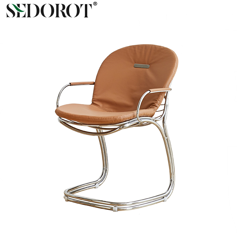 悬浮餐椅家用不锈钢靠背餐桌椅