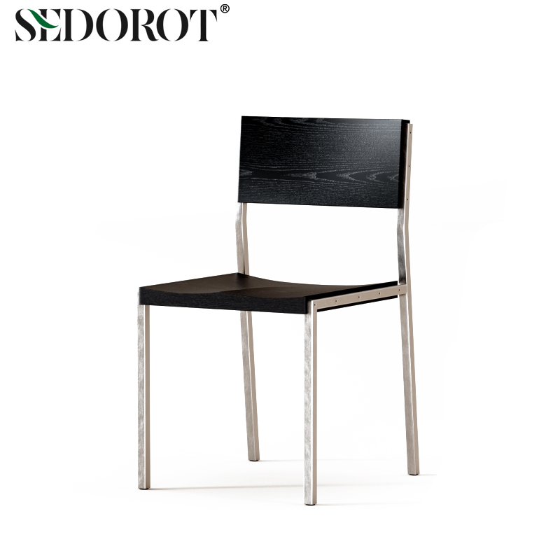 现代高级轻奢侘寂风靠背餐椅