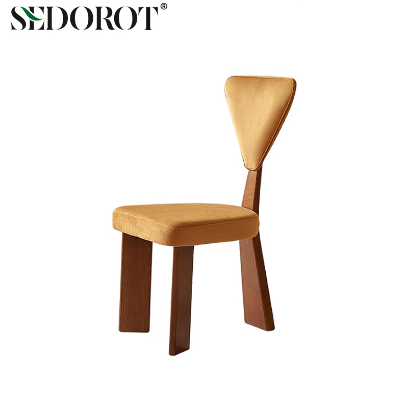 中古风实木餐椅家用高级感