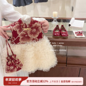 女童国风连衣裙冬2025新款 咸柠七 周岁礼服小童洋气公主裙女宝