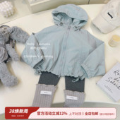 儿童休闲连帽冲锋衣潮 新款 咸柠七女童韩版 洋气风衣外套2024秋款