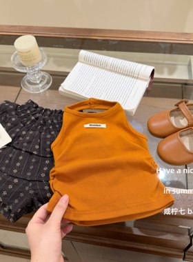 女童夏款套装韩版洋气挂脖