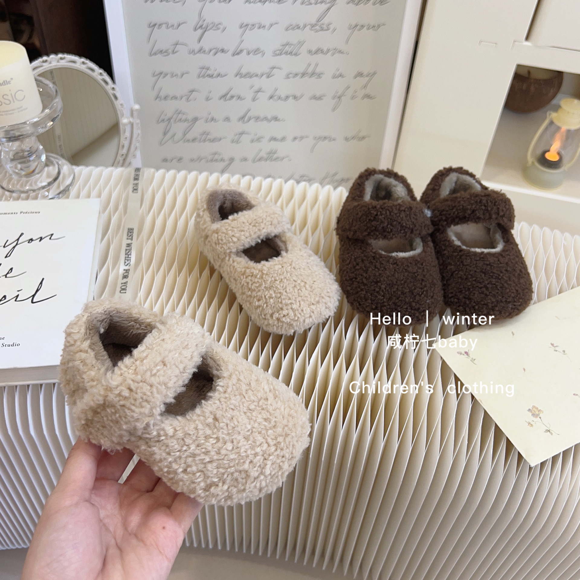 保暖休闲鞋儿童魔术贴棉鞋潮