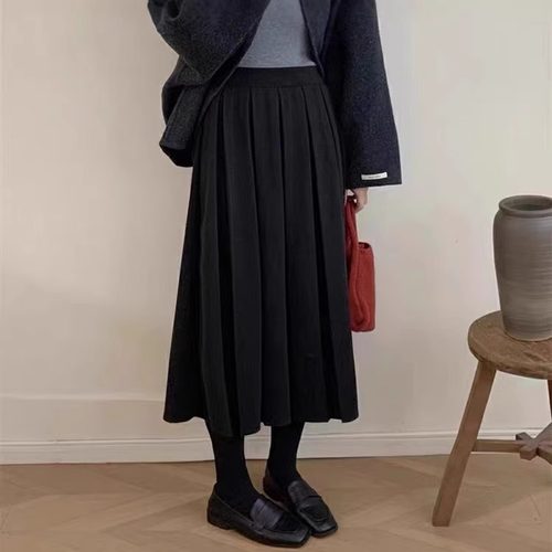 【秋冬严选】韩系显瘦半松紧腰百褶裙（裙长78左右）