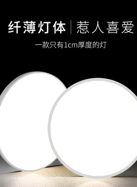 110v吸顶灯led超薄现代简约圆形亚克力衣帽间走廊过道白光明装