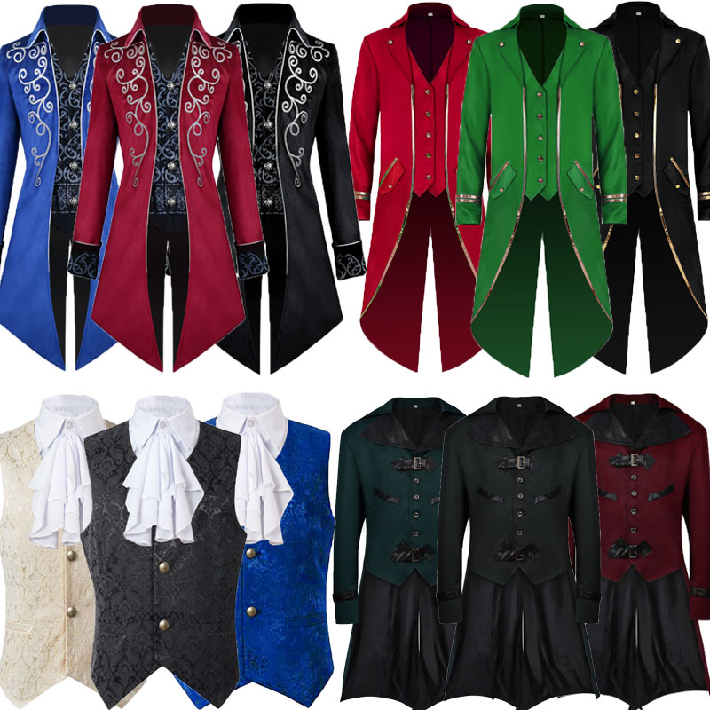 欧式宫廷男装复古燕尾服中世纪哥特式万圣节演出服装贵族王子礼服