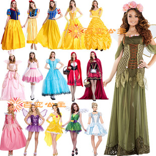 万圣节白雪公主裙 森林精灵装 花仙子服装 成人小红帽cosplay服装