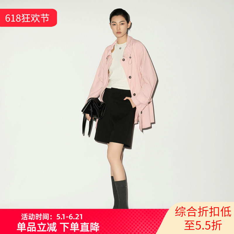 XG/雪歌2026春装新款立领蝙蝠袖A型风衣女中长款外套XL108002A517