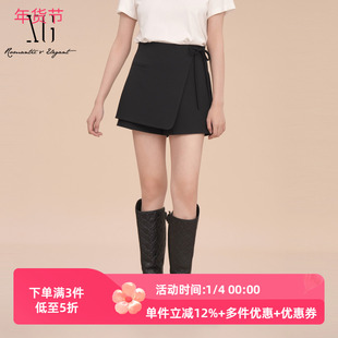 XG/雪歌2025春季新款时尚百搭显瘦直筒裙裤女短裤子XK102010A628