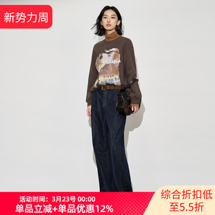 新款 休闲圆领套头珠片印花卫衣女XK401001B309 雪歌2025年冬季