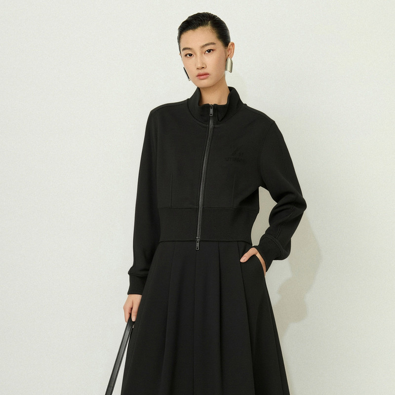 XG雪歌2026冬季新款棉感立领拉链短款直筒外套夹克女XK407815A890