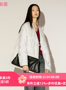 XG/雪歌2025年冬新款简约休闲宽松短款羽绒服女外套XK406002A391