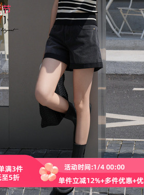 XG/雪歌专柜正品25夏季新款通勤高腰牛仔休闲短裤子XK202032A590