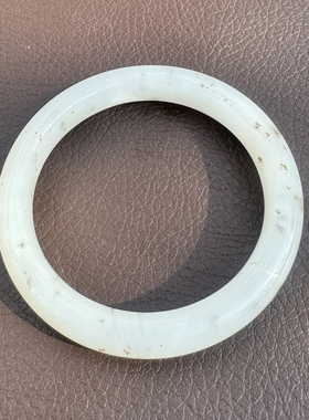 天然和田玉青海料野牛沟桂花糕繁星点点意境55mm手镯Q