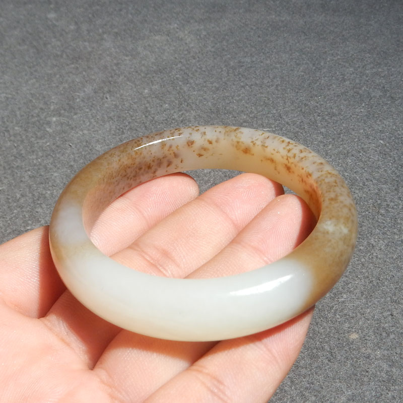 且末料糖白玉55mm正装手镯