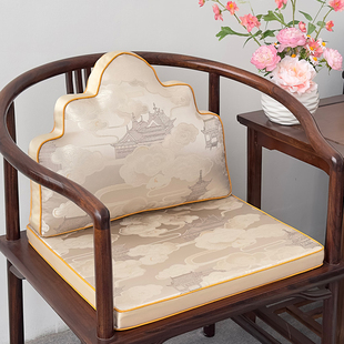 新中式靠山枕茶椅垫圈椅坐垫靠垫防滑可拆洗定制云朵沙发抱枕靠背
