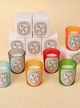 跨境进口定制香味蜡烛彩色小玻璃杯香薰室内氛围感浪漫伴手礼礼物