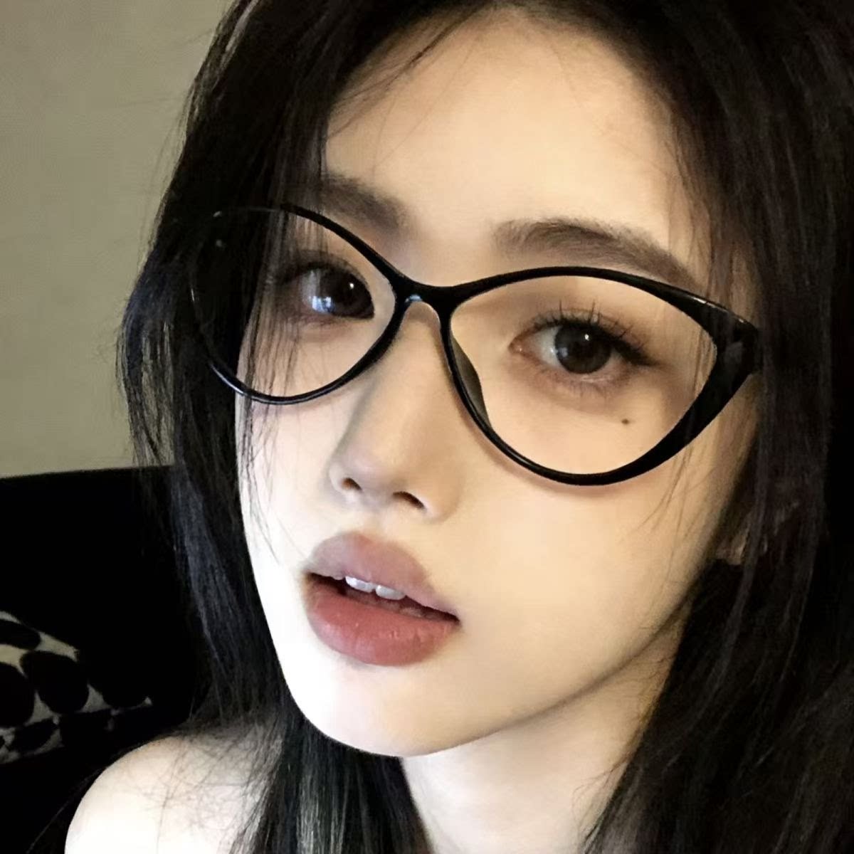 复古猫眼眼镜女近视可有度数黑色眼睛框镜架素颜神器中框显脸小