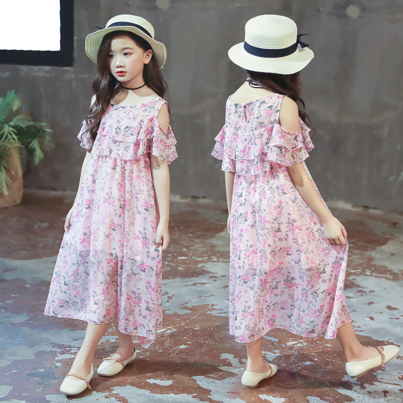 女童夏装连衣裙女孩夏款碎花淑女连衣裙