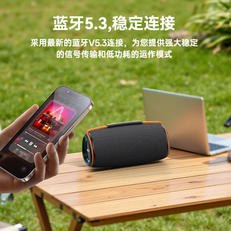 yesido蓝牙音箱 随身手提RGB炫彩便携式无线插卡户外家用低音炮