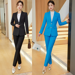 女套裝 2023新款 大學(xué)生面試工作西服黑色外套 正裝 女職業(yè)裝 西裝 套裝