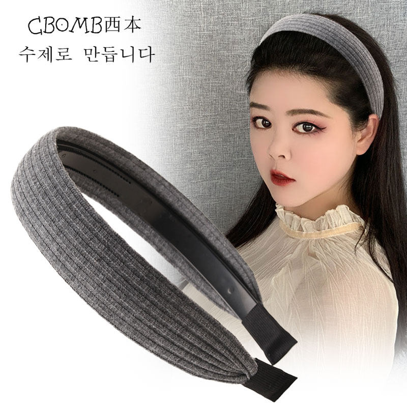 易梦玲同款灰色窄版发箍女新款