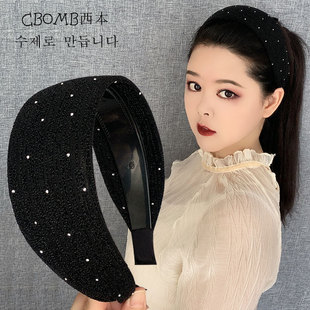 宽边发箍满天星高级黑色网红新款 发卡女 百搭精致显脸小头箍时尚