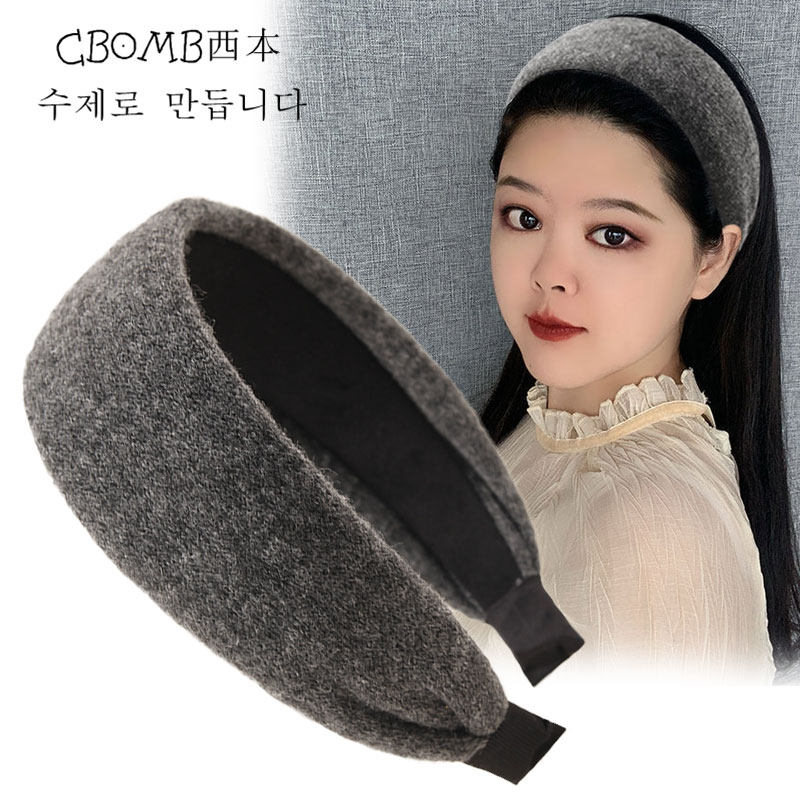 灰色针织发卡发箍女网红秋冬新款