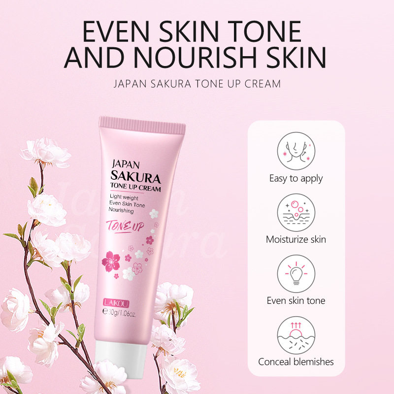 LAIKOU莱蔻樱花素颜霜护肤化妆品保湿提靓懒人面霜TONE UP CREAM