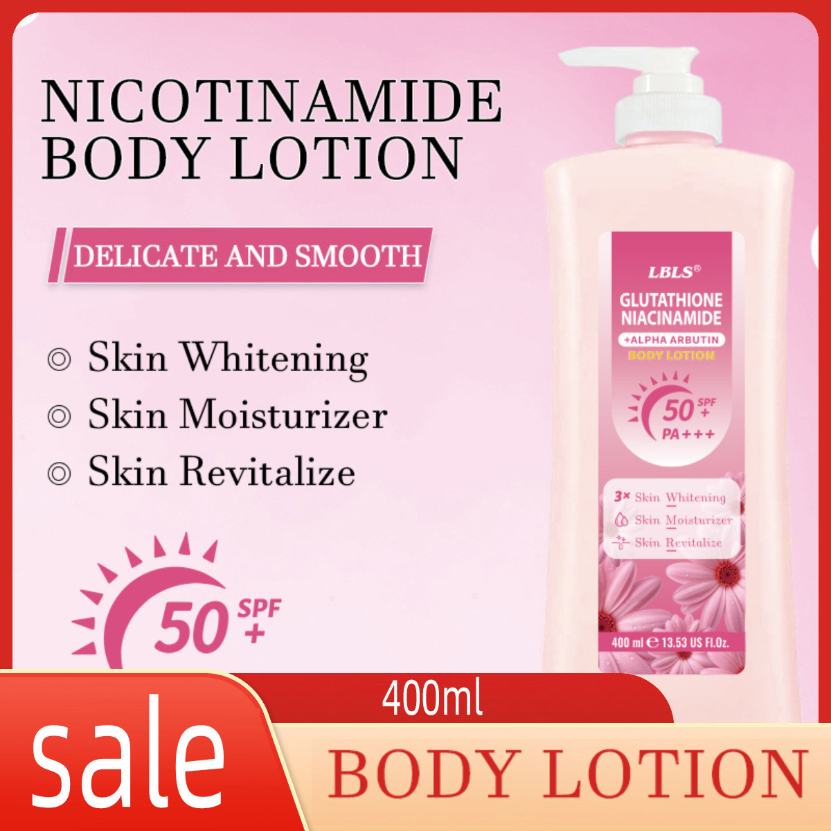 NICOTINAMIDE BODY LOTION Whitening Moisturizer Revitalize - 实物图