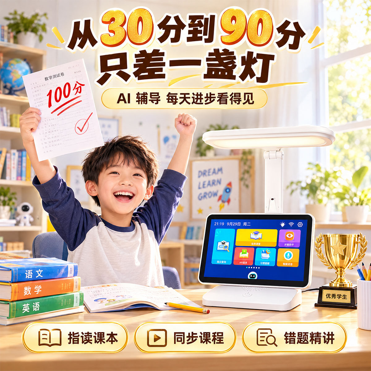 ai智能学习台灯1-9年级教育课程