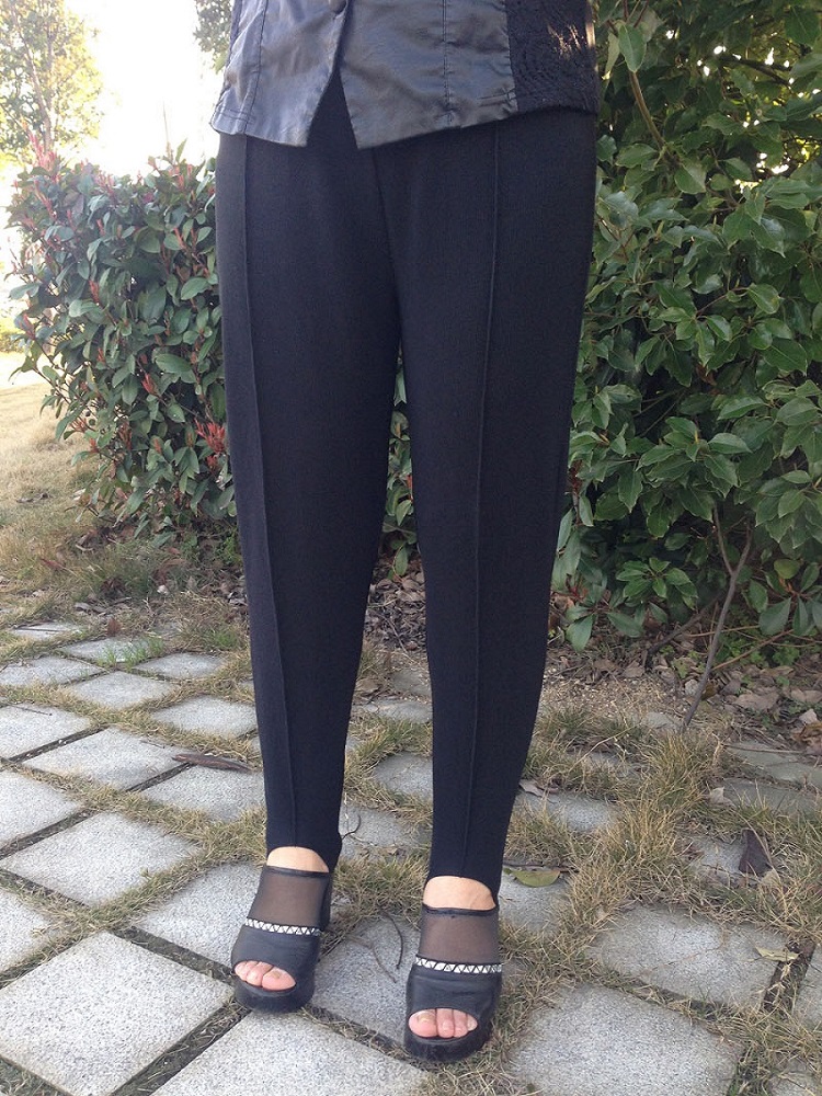 細條紋老式踩腳健美寬松外穿褲子