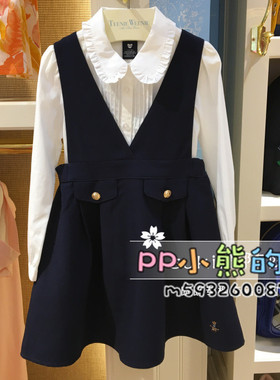 现货春秋季款女童背带裙TKOW83865K 连衣裙OW83865K