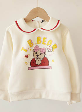 2023秋冬款女童加绒翻领卫衣TTMW241153A